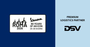 DSV orchestra la logistica di VESPA ROMA 2026: 15.000 kit, veicoli storici e rifornimenti quotidiani per celebrare 80 anni di un’icona